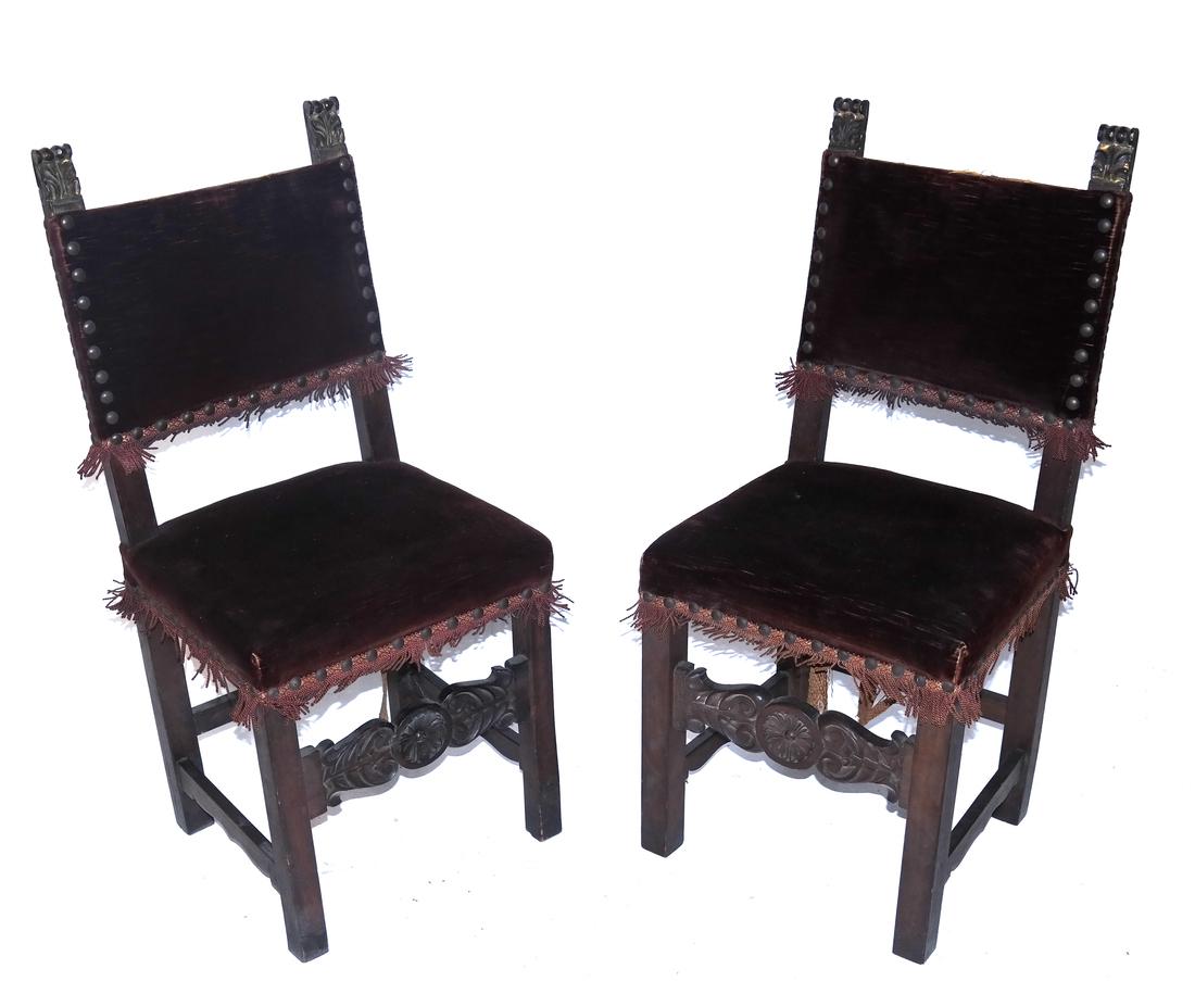 Pair of Renaissance-Style Side Chairs (1 of 6)