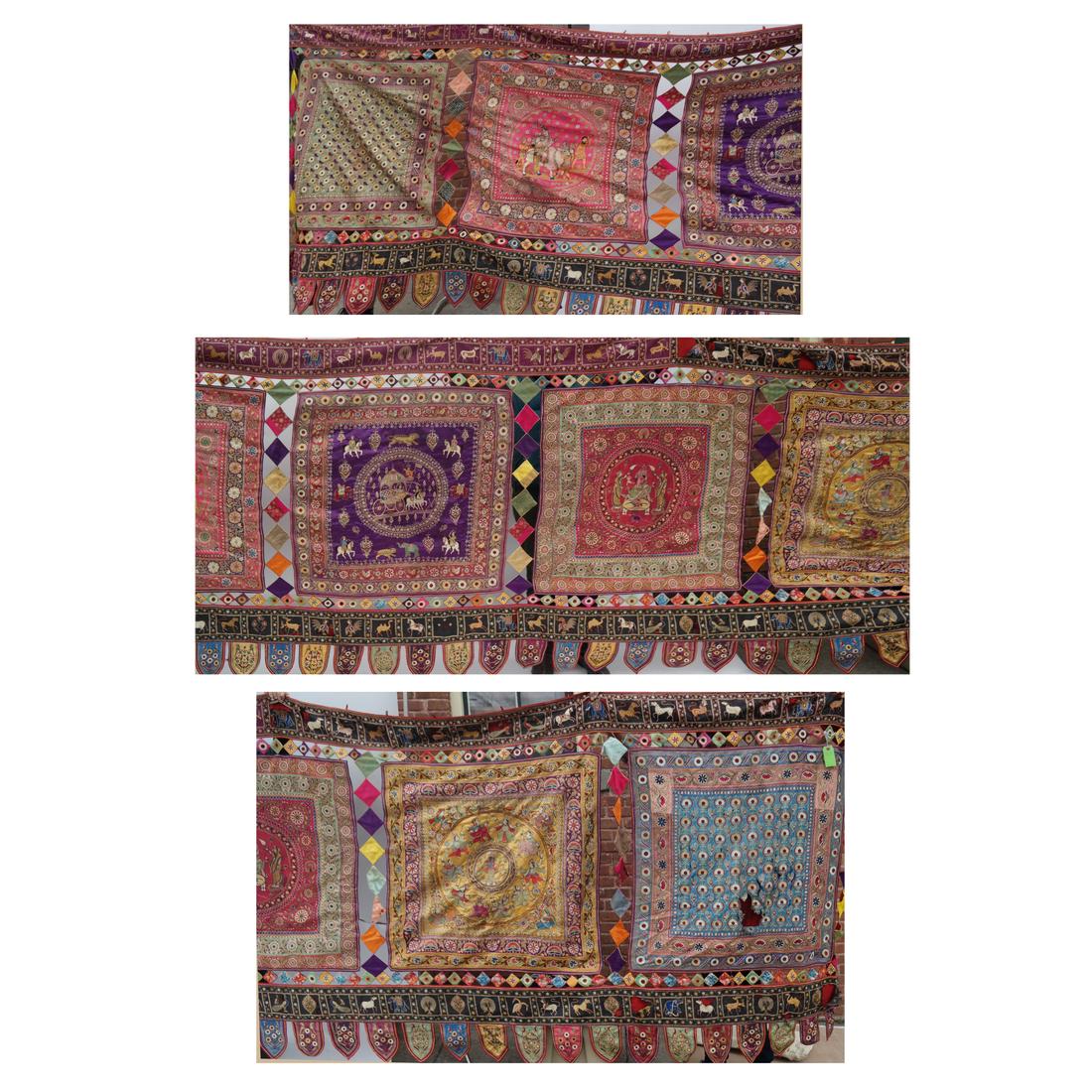 Remarkable Antique Indian Silk Embroidered Tent Panel (1 of 9)
