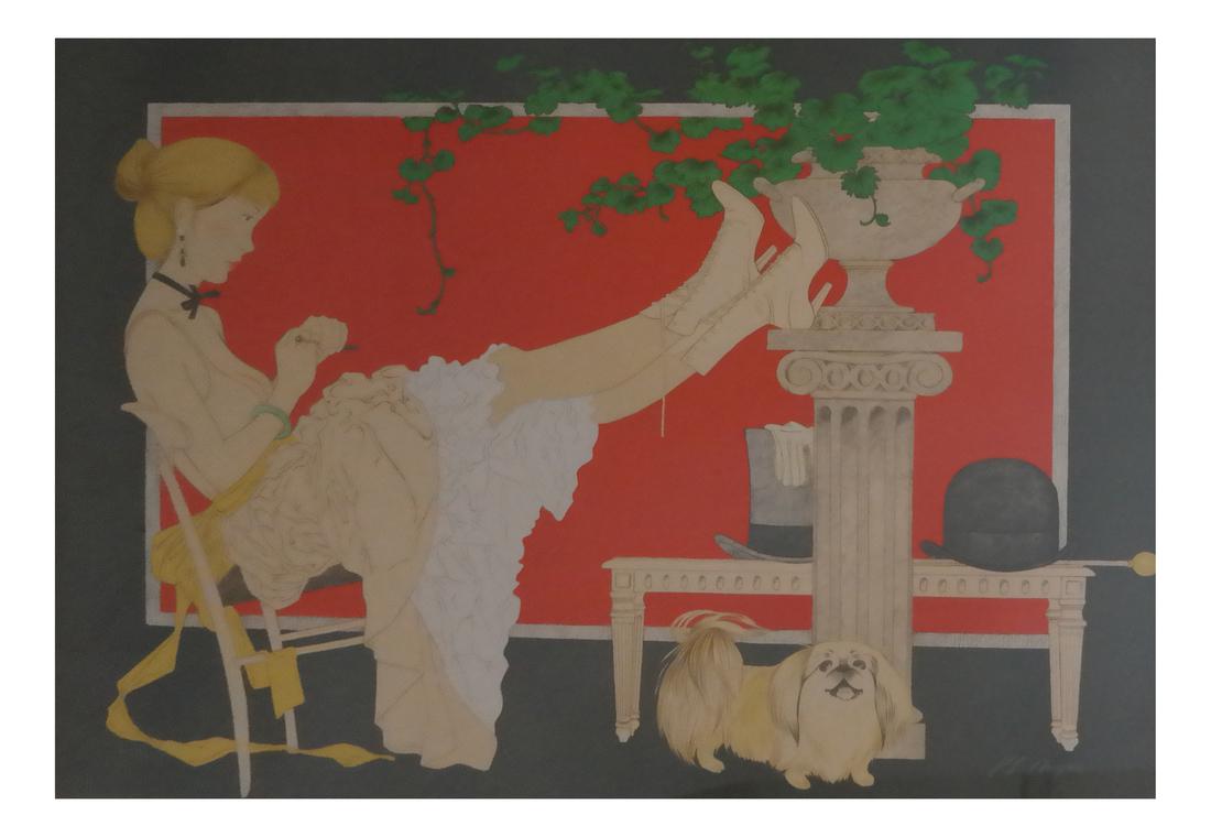P.H. Noyer Print - Girl In A Garden: P.H. Noyer print - Girl In A Garden. Edition 241/275. Dimensions: Art: 21" H x 29" W; Frame: 30.5" H x 39" W; 