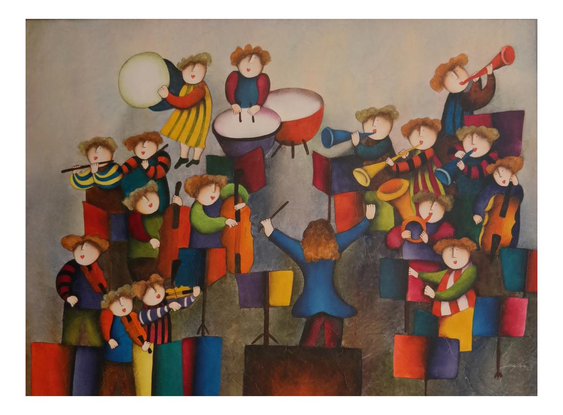 Roybal - Modern "Musician" Acrylic on Canvas (1 of 5)