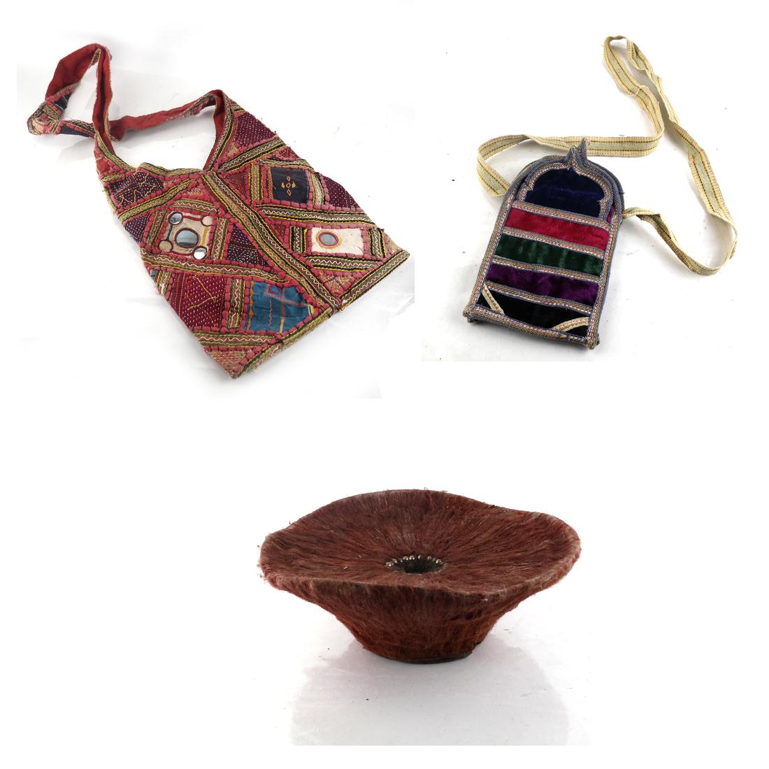 Three Indian/Asian Accessories - Wool Hat & 2 Purses (1 of 10)