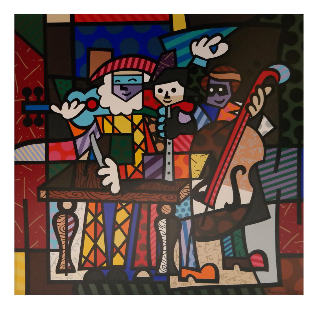 Romero Britto Lithograph "Musicians" Limited Ed #28/100 (1 of 5)