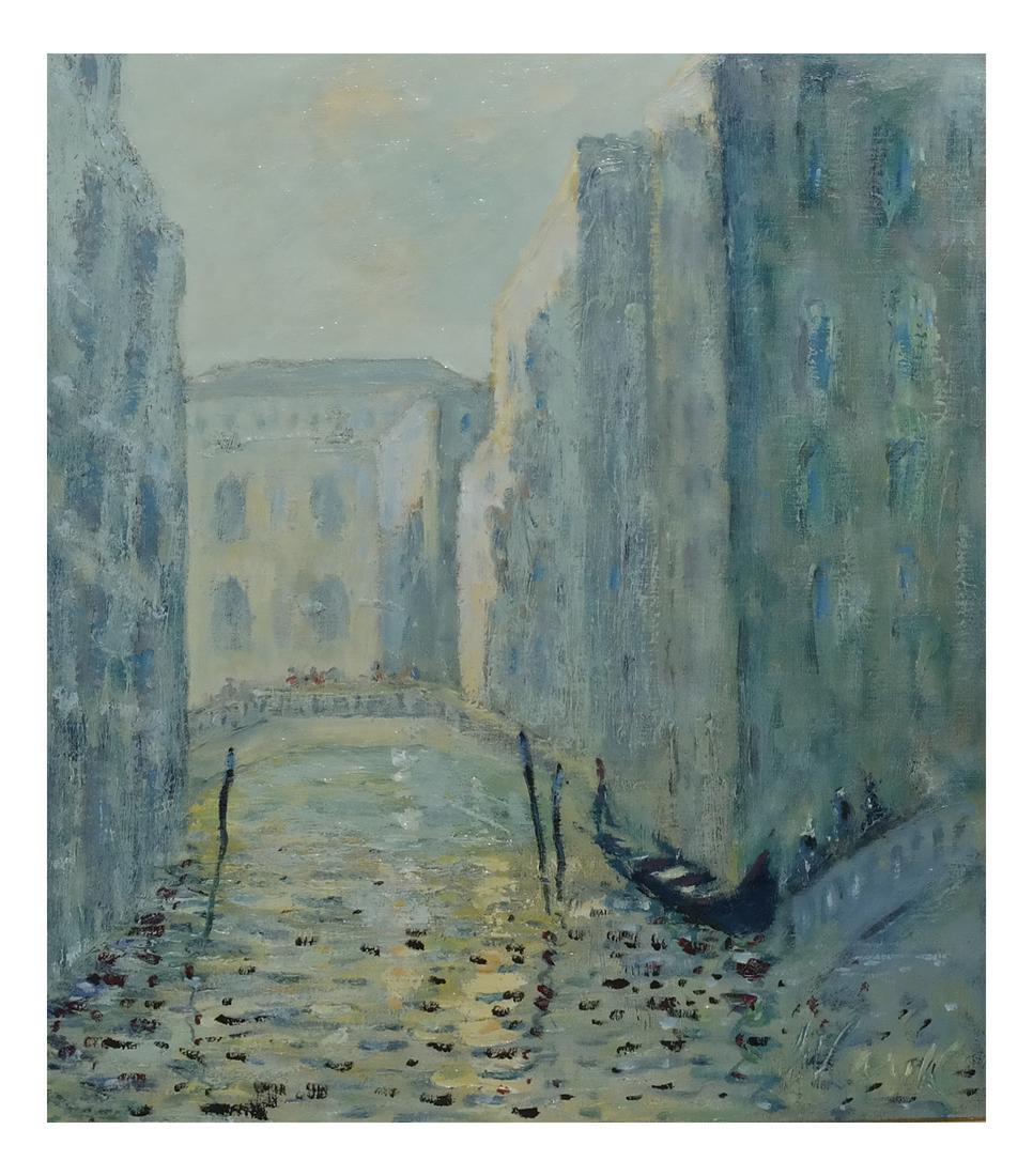 Wheatley Warik, "The Canal Venezio" - Oil on Canvas (1 of 6)