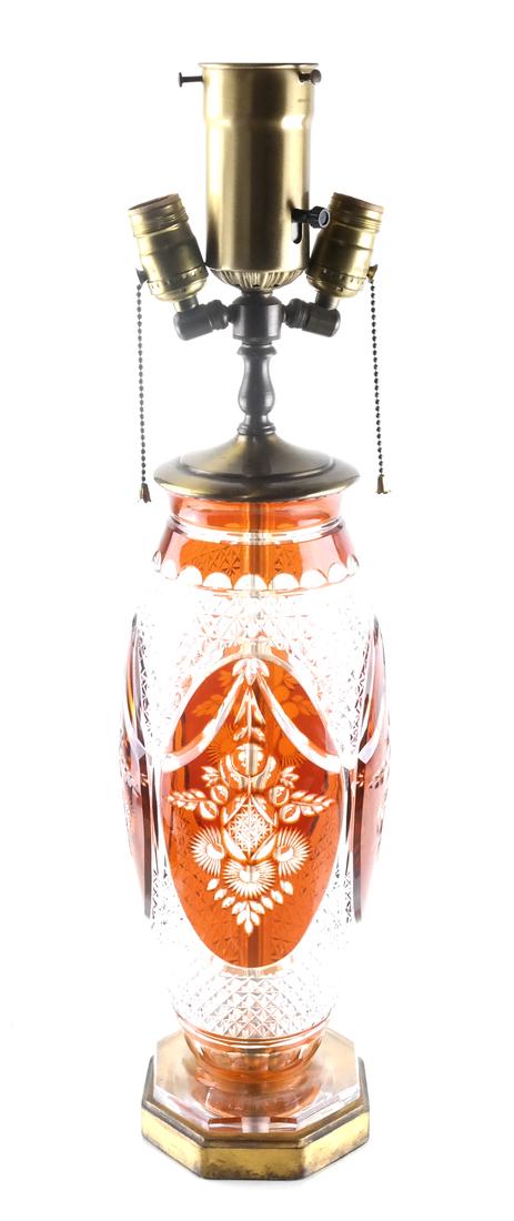 Bohemian-Style Ruby-to-Clear Glass Table Lamp (1 of 5)