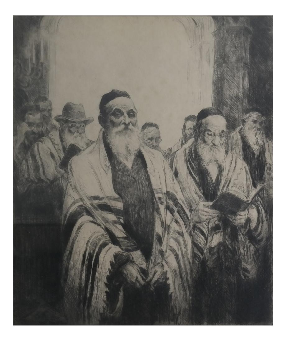 Judaica: Samuel Cahan Etching, Inscribed (1 of 7)