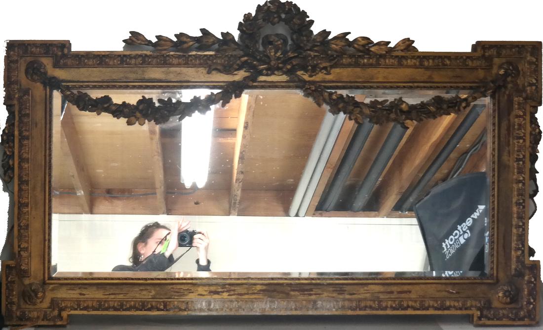 French 19th Century Ornate Overmantle Mirror (1 of 4)