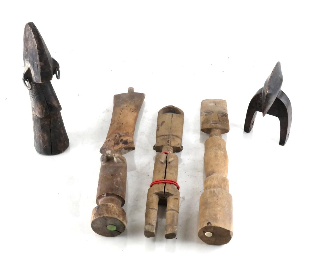 Five Wood Tribal Sculptures (1 of 5)