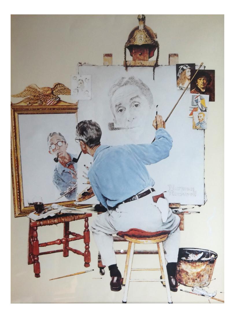 Norman Rockwell "The Artist" - Print: Norman Rockwell "The Artist" print. Dimensions: Art: 24" H x 18" W; Frame: 39.5" H x 33" W; 