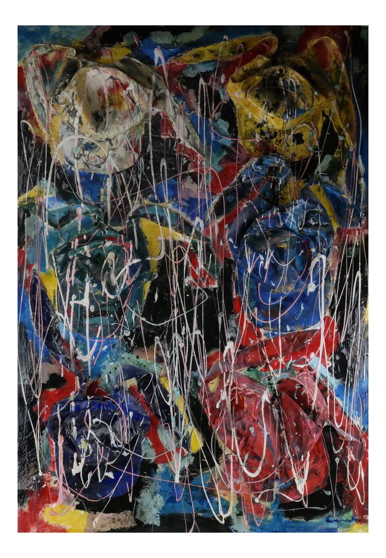 Multi-Color Hats, Mixed Media Collage (1 of 6)