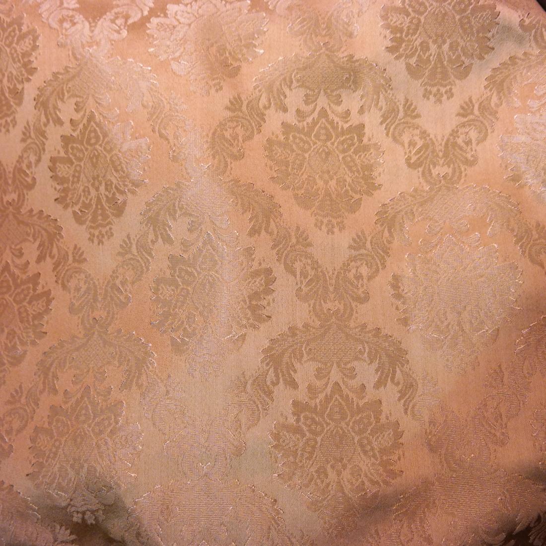 Bolt of Yellow Damask Poly-Cotton Fabric: Bolt of Yellow Damask Poly-Cotton Fabric. Approximately 25 yards long x 52in wide.