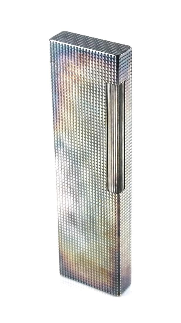 Paris, France - DuPont Silver Plate Lighter: Model 6804. Dimensions: 1.5" W x 1.5" D x 5.5"H; 