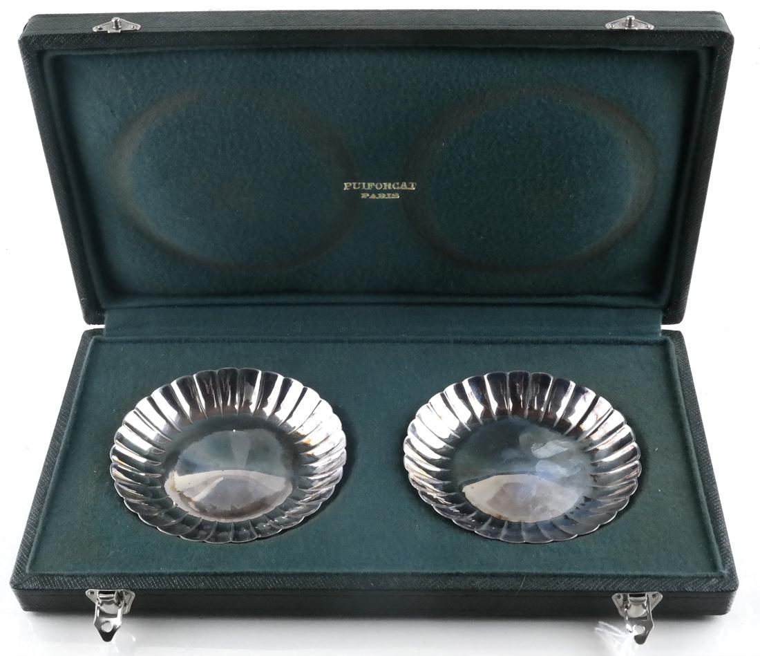 French Paris Puifurcat Pair of Sterling Nut Dishes (1 of 3)