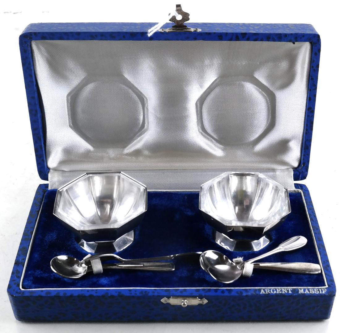 French Sterling Silver Cased Presentation Set Salts (1 of 4)