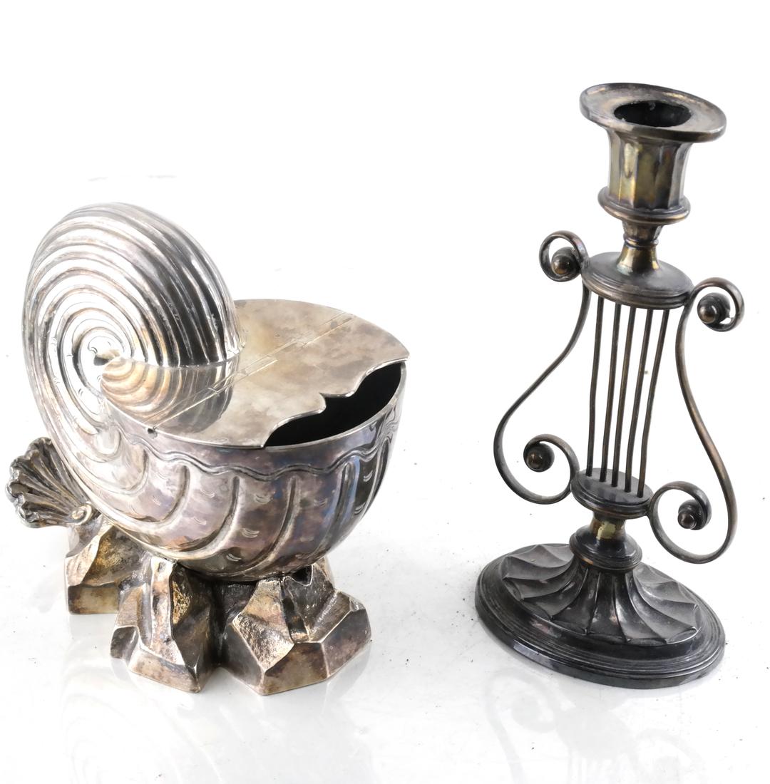 Silverplated Candlestick and Spoon Warmer (1 of 6)