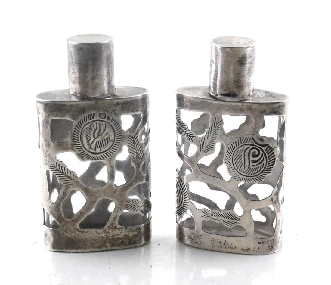 Two Sterling Silver Overlay Scent Bottles (1 of 3)