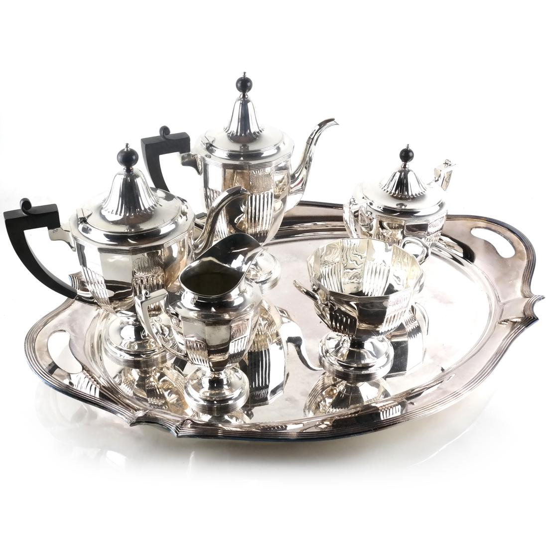 Sterling Silver Gorham Tea Service, Plated Tray (1 of 7)