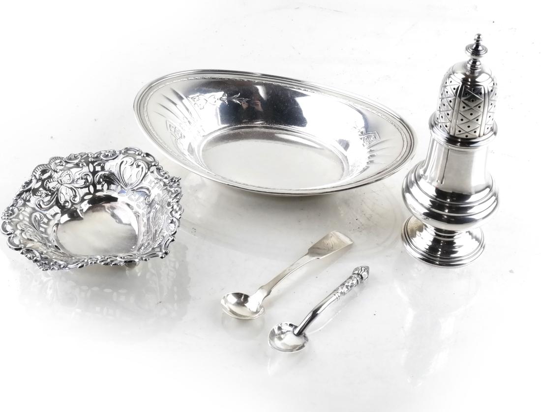 Five Sterling Silver Objects, 8.5 ozt (1 of 8)