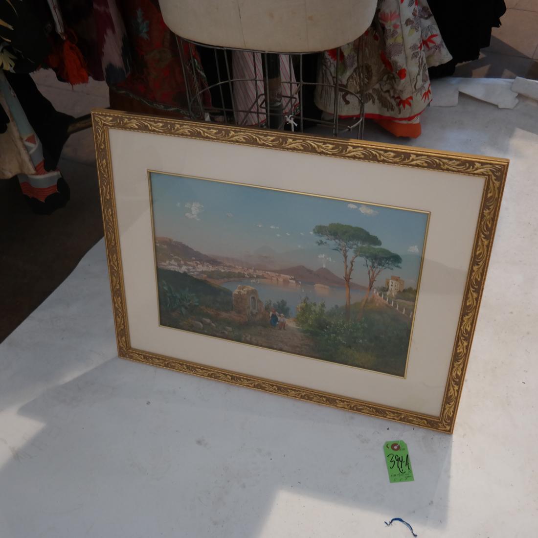 Attrib. to Maria Ada Gianni "Bay of Naples" Watercolor (1 of 6)