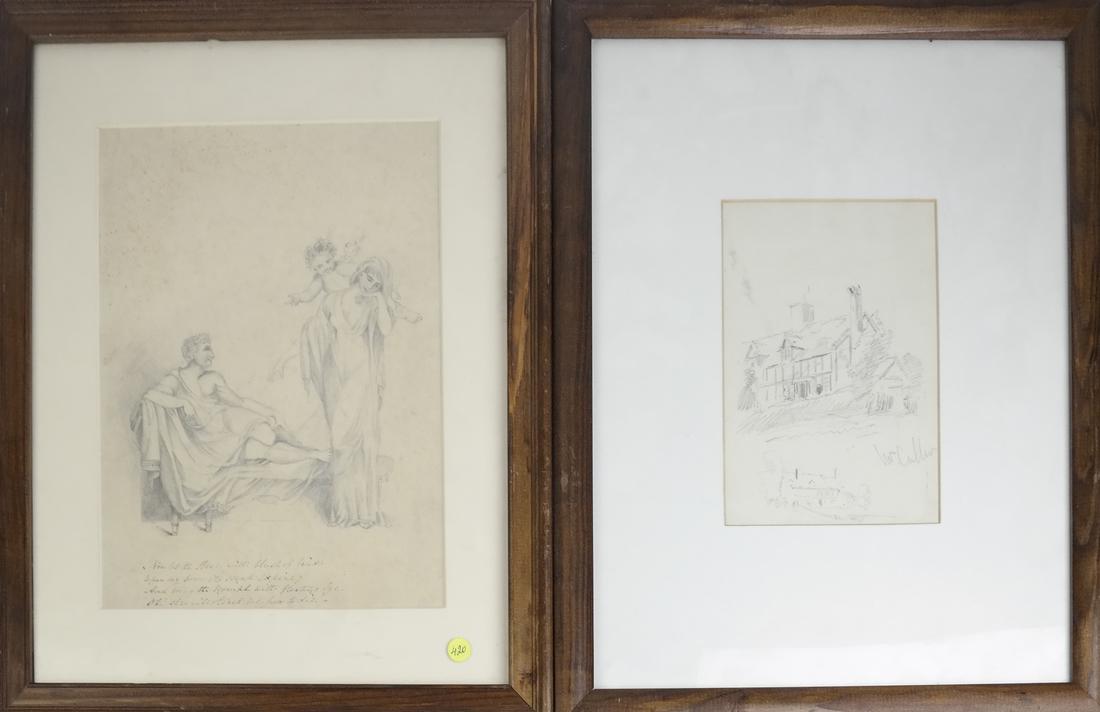 Two Framed Drawings, Graphite On Paper (1 of 7)