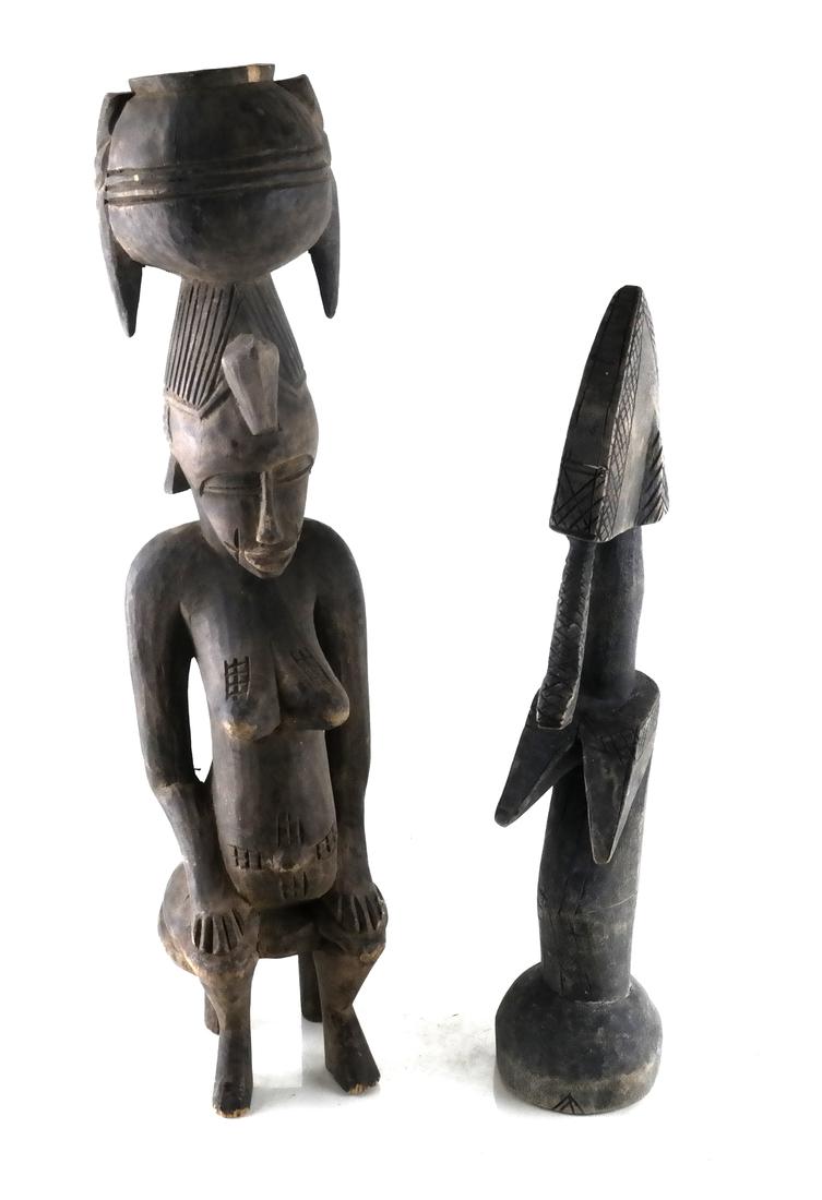 Two Wood Tribal Sculptures (1 of 5)