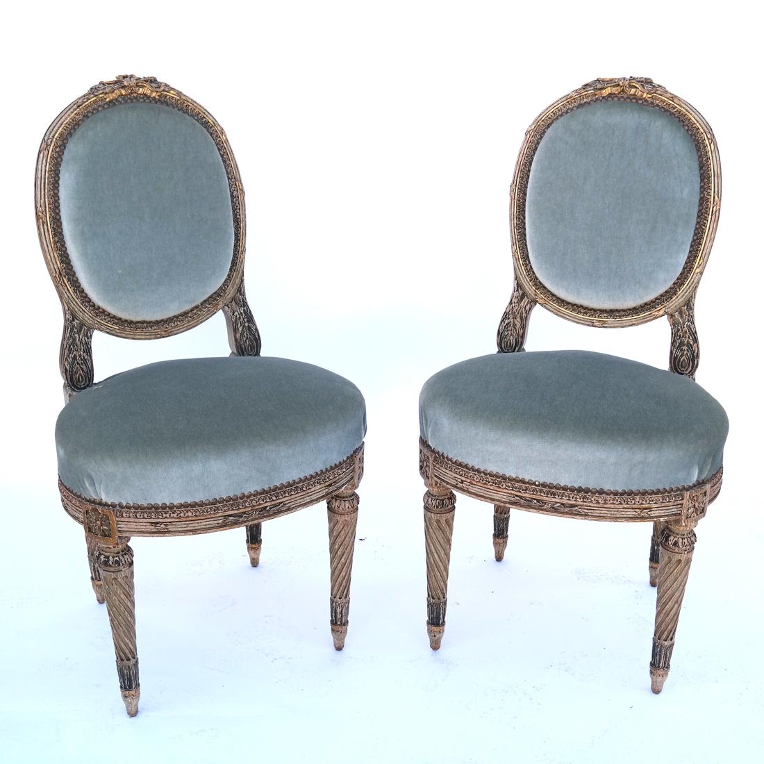 Pair of Antique French Side Chairs (1 of 6)