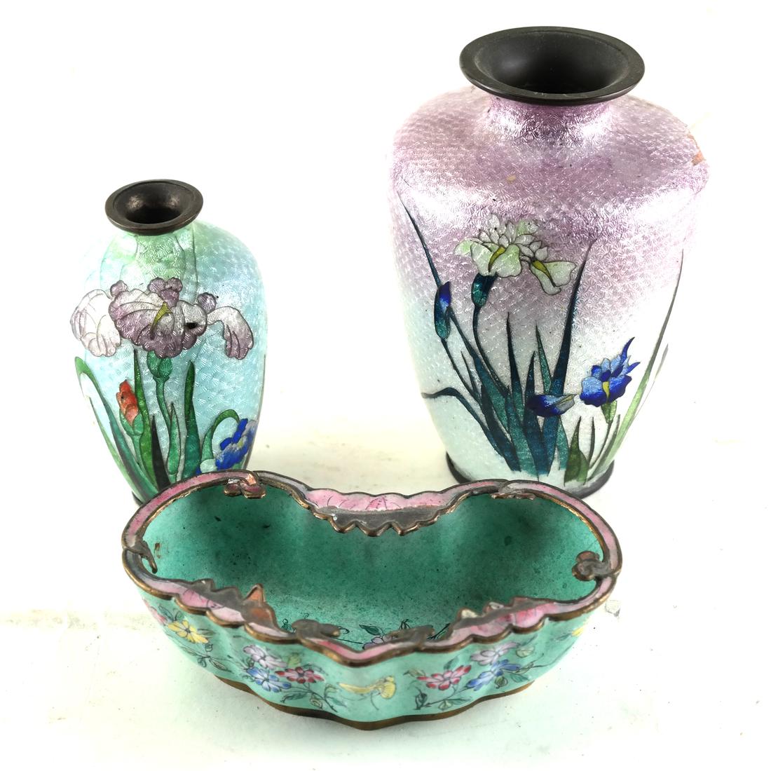 3 Various Enamel and Cloisonne Vessels (1 of 7)