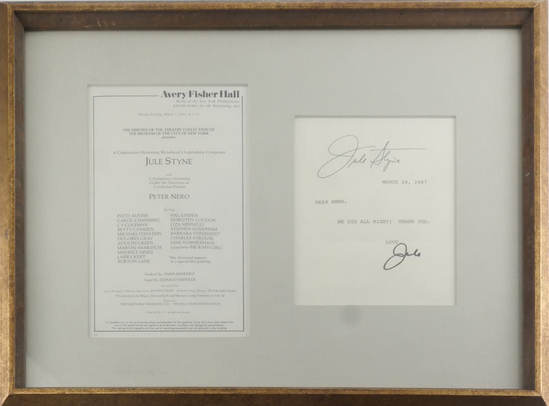 Jule Styne (1905-1994) Presentation Card (1 of 4)