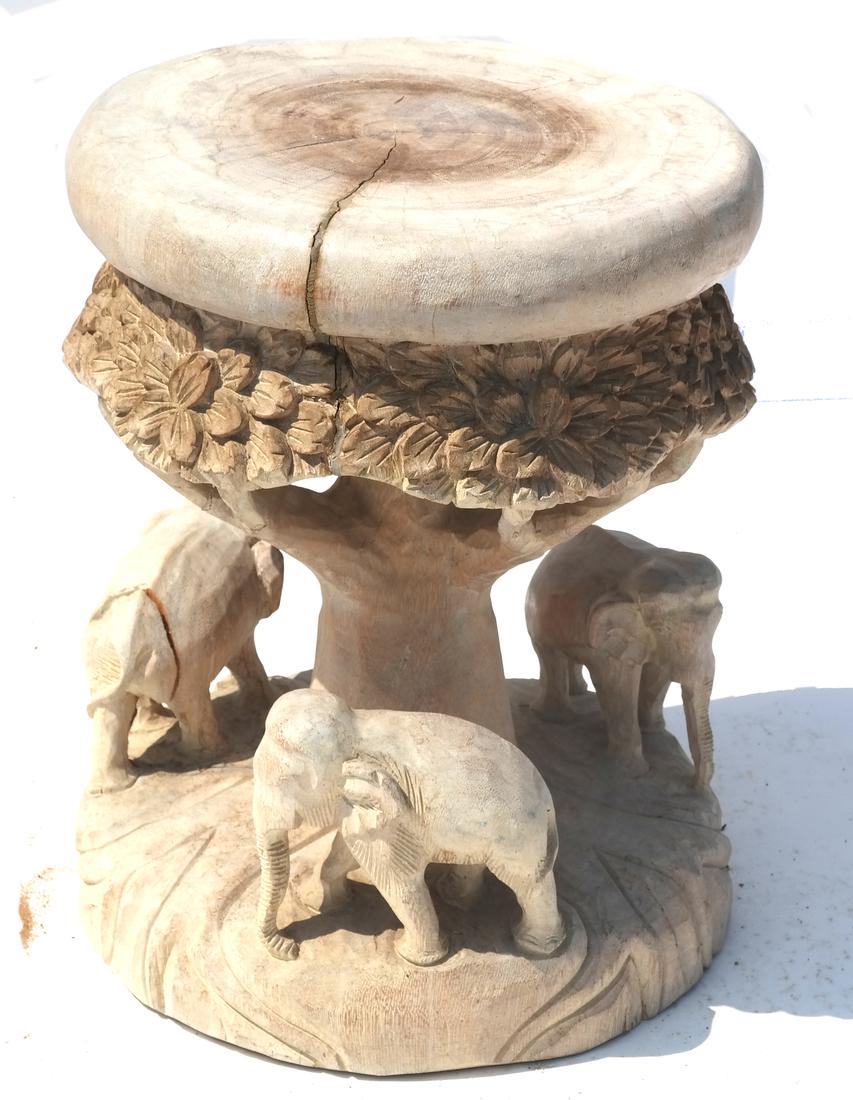 Art Deco-Style Cire Wood Stool (1 of 4)