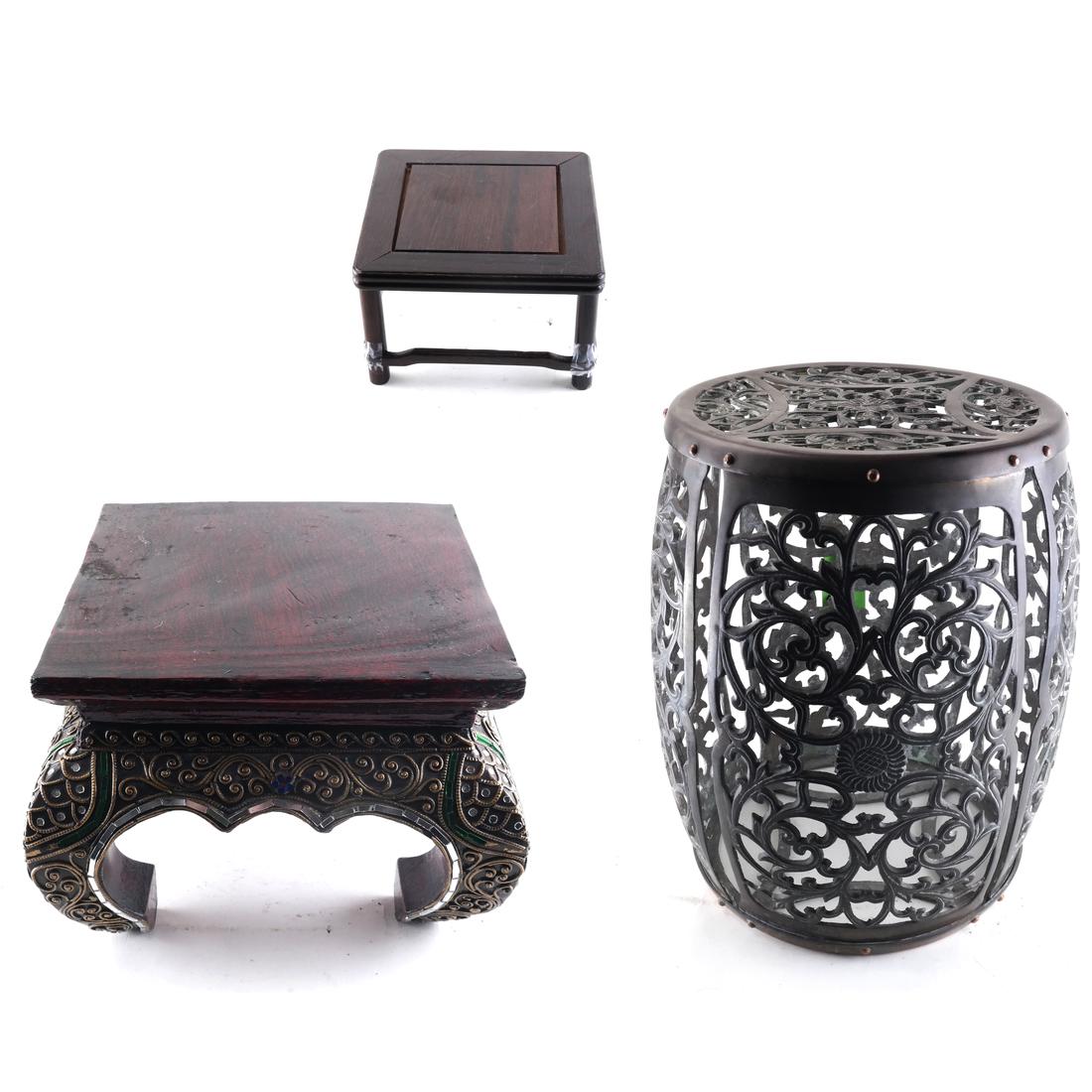 Chinese Garden Seat and Two Low Stands (1 of 9)