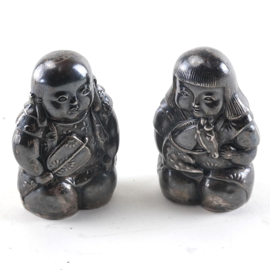 Chinese Sterling Salt & Pepper Shakers (1 of 4)