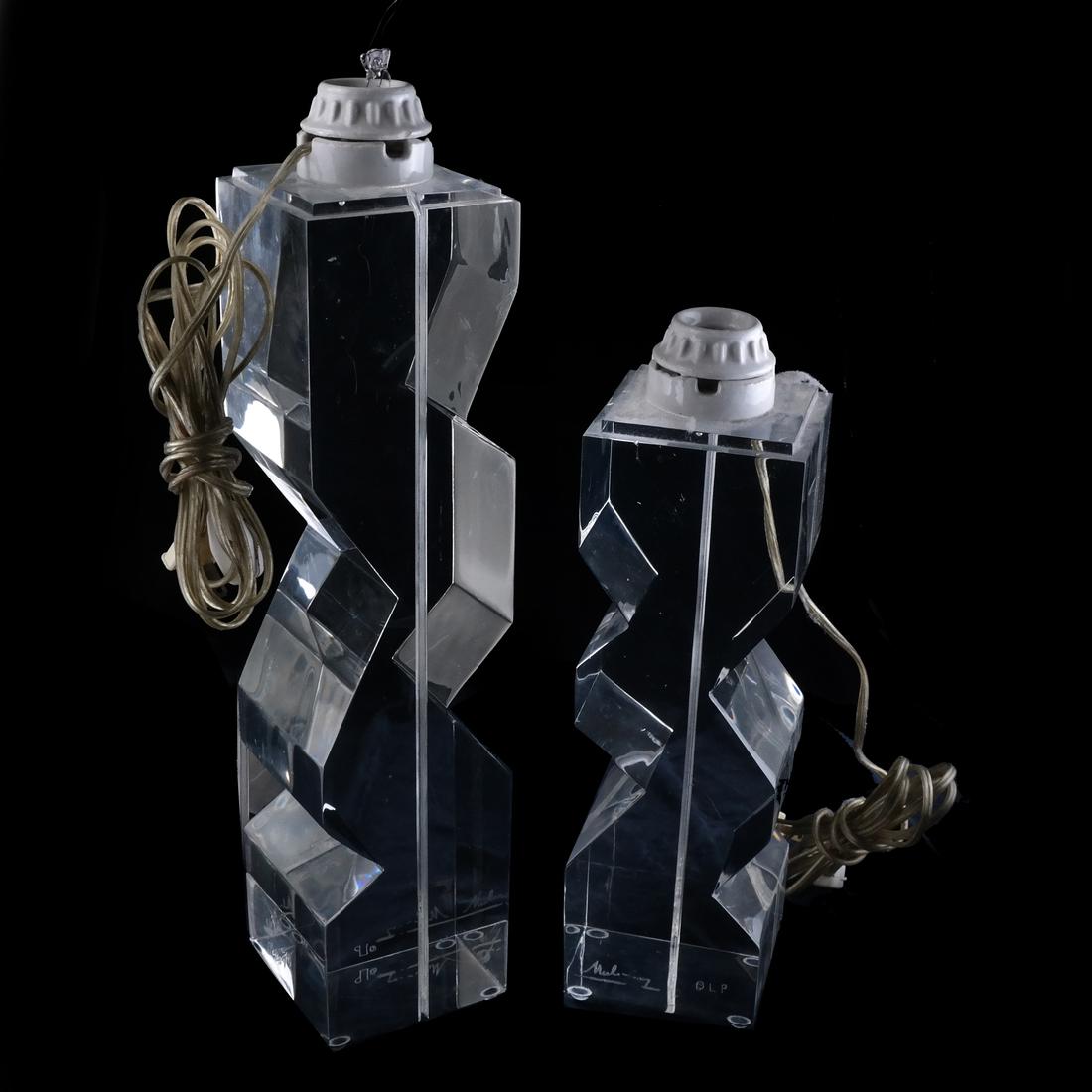 Two Lucite Skyscraper Lamps (1 of 3)