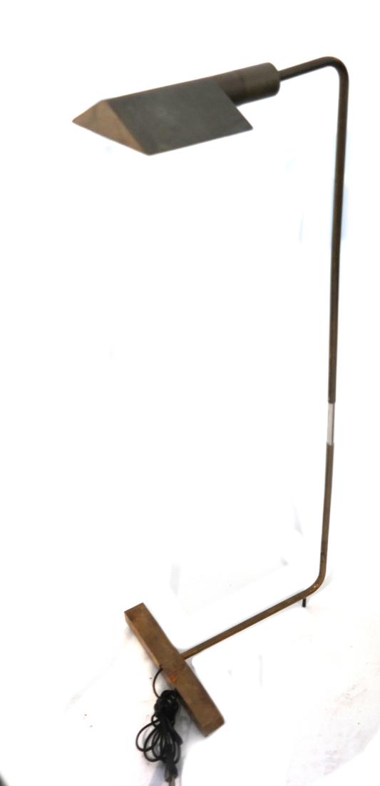 Floor Lamp by Cedric Hartman, USA: Modern brass swivel floor lamp. 20th century. ]39 3/4 x 11 x 13 1/2 inches].