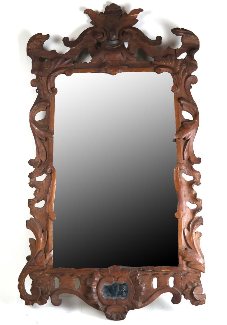 Antique Continental Carved Mirror (1 of 10)