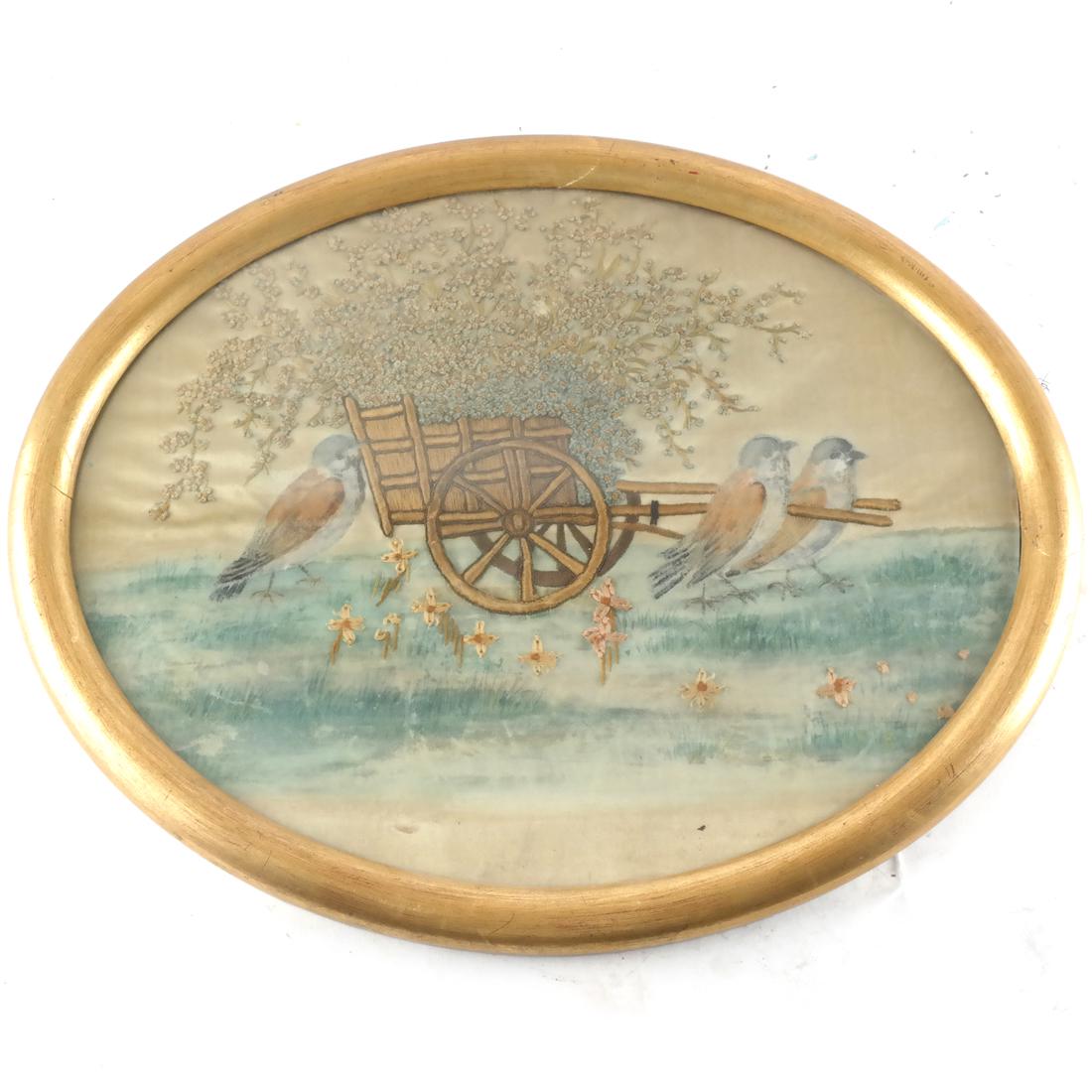 English Victorian Crewelwork Picture (1 of 4)