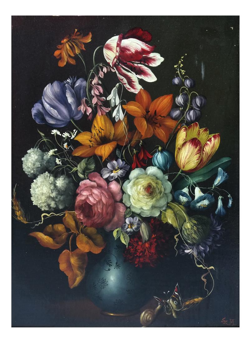 Contemporary Floral Still Life, Oil on Panel (1 of 5)