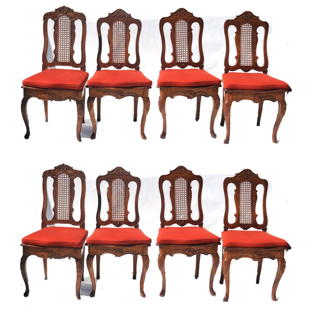Eight Matched Antique Continental Chairs, ca. 1750 (1 of 9)