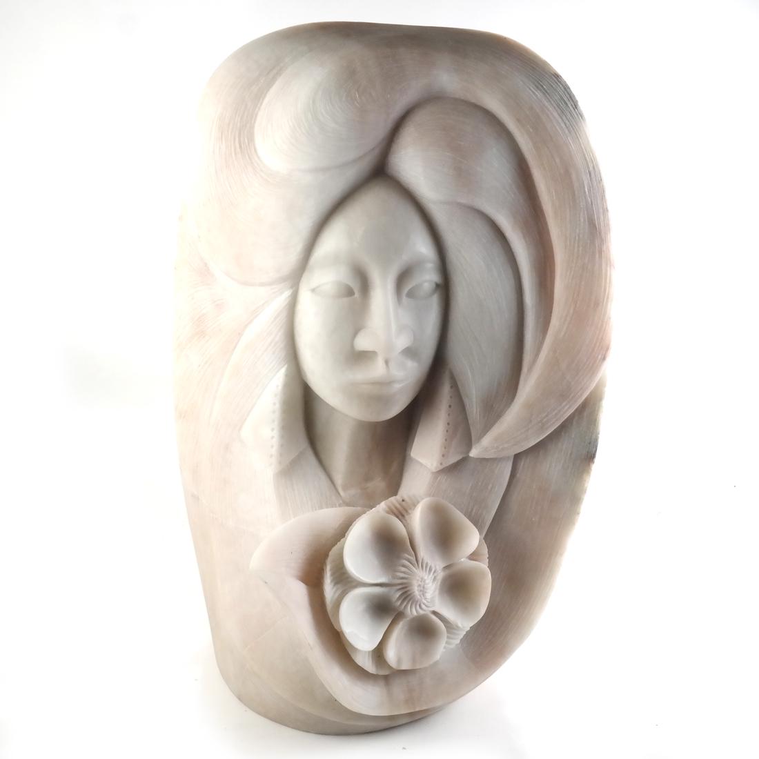 Contemporary Alabaster Female Bust (1 of 4)