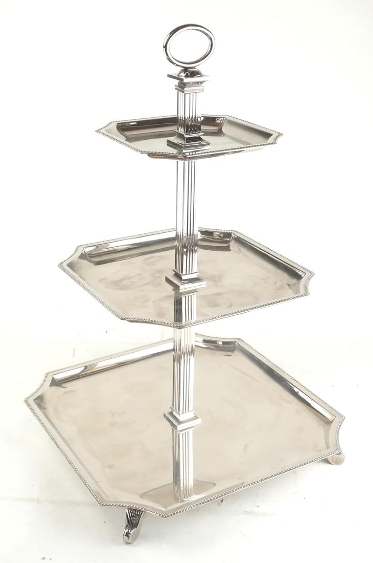 Godinger Silver Plate 3-Tier Plateau (1 of 5)