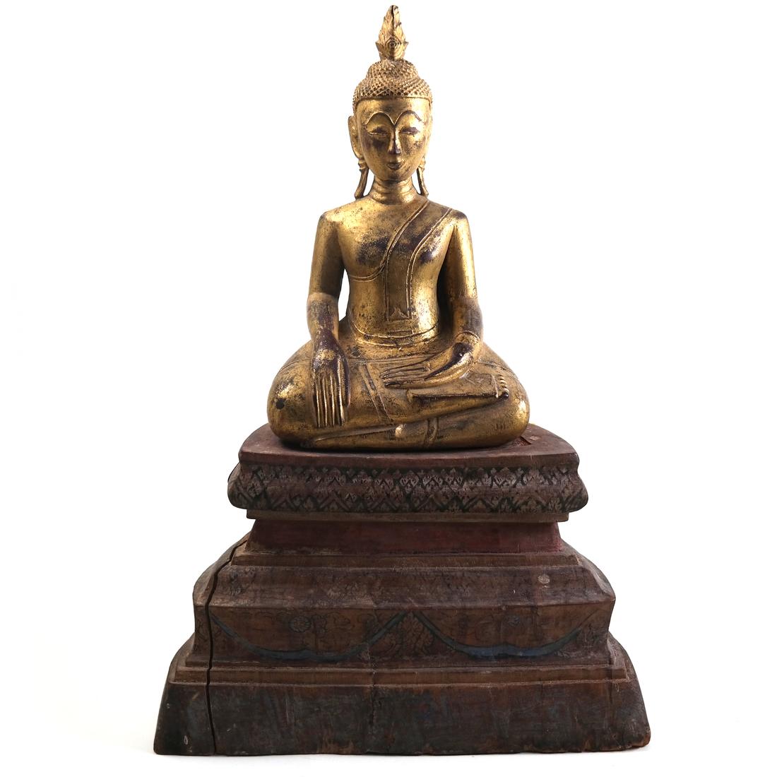 Indo-Chinese Carved Wood Buddha (1 of 10)