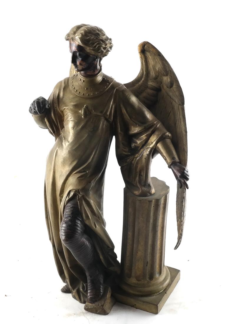 19th C. Bronze Winged Sculpture (1 of 4)