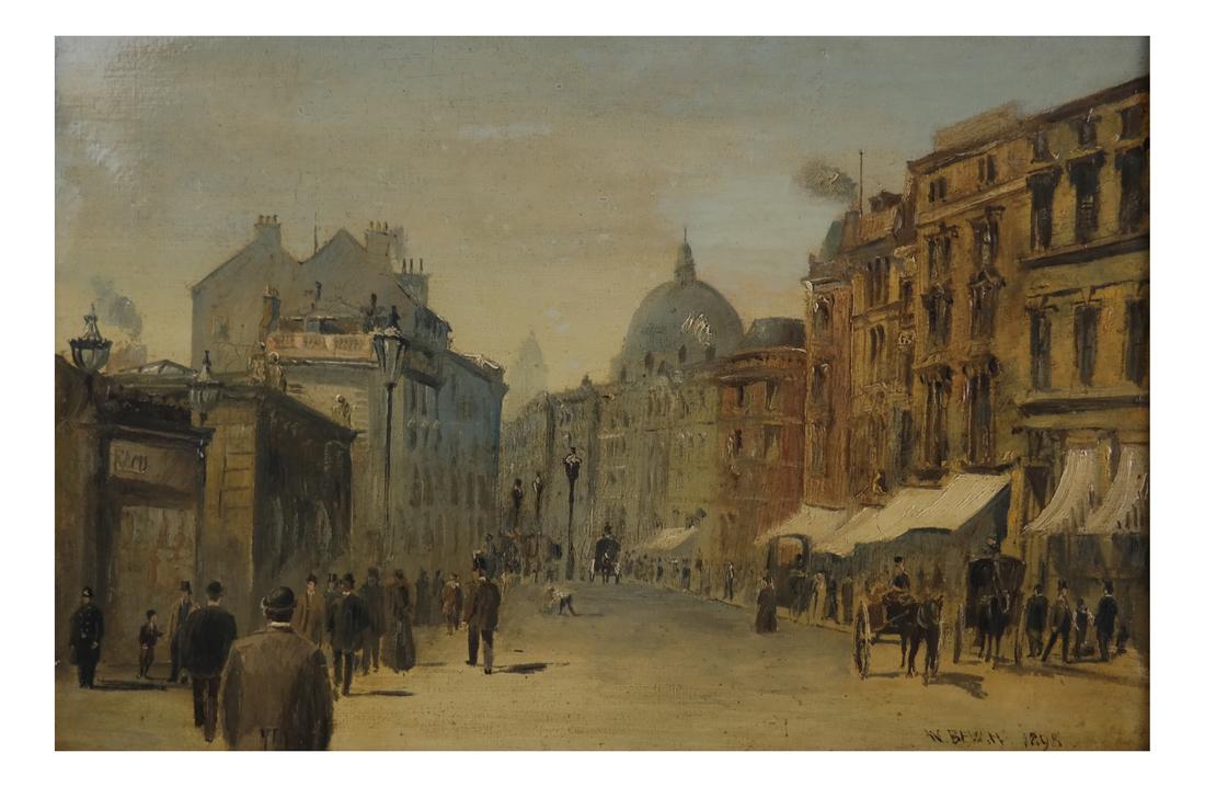 W. Bevan, Street Scene - Oil on Canvas (1 of 5)