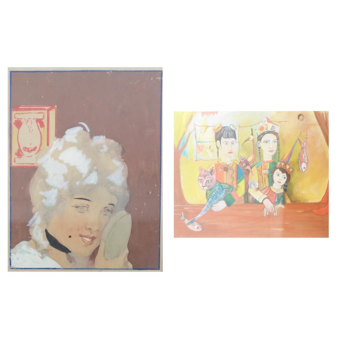 Two Works: Portrait, Figures (1 of 5)