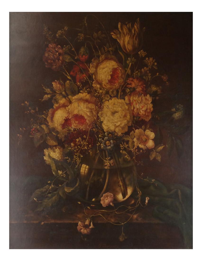 Italian School: Vase of Flowers - O/B (1 of 6)