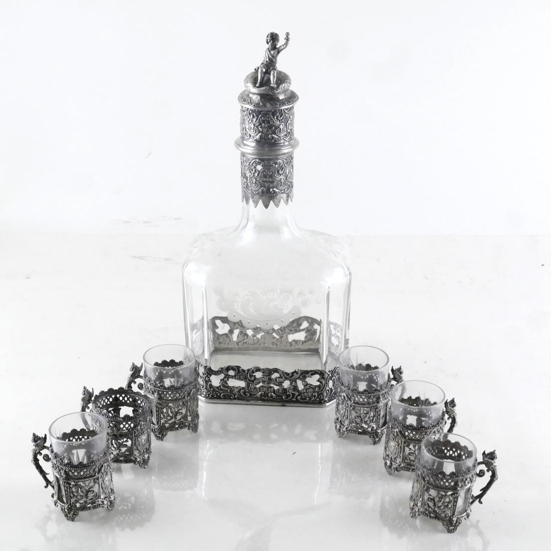 .800 Silver 7-Piece Liquor Set (1 of 7)