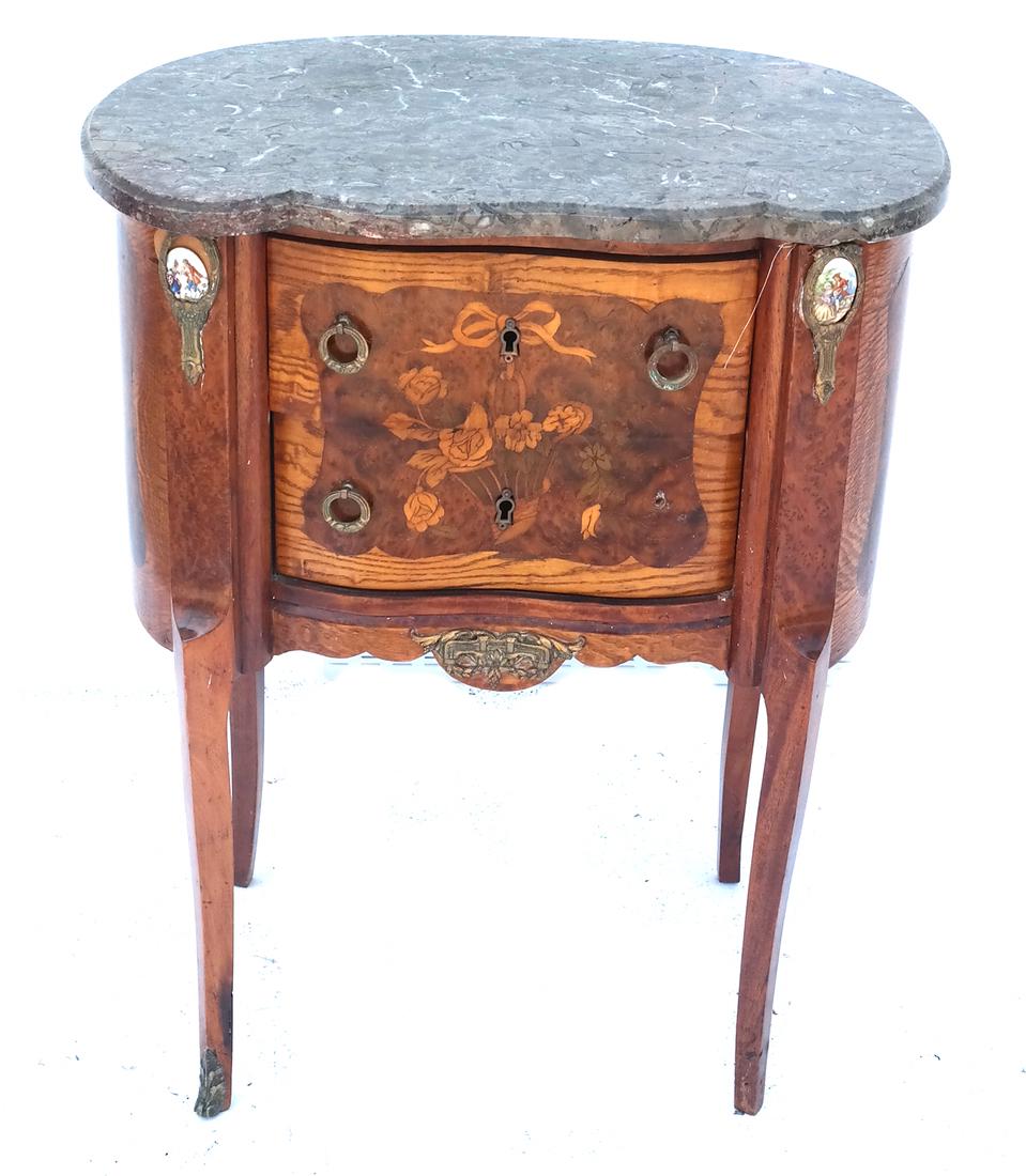 French Kidney-Form Marble Top Table (1 of 8)