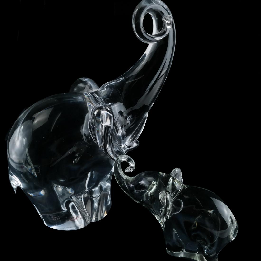 Murano Glass Elephant, Mother & Baby (1 of 5)