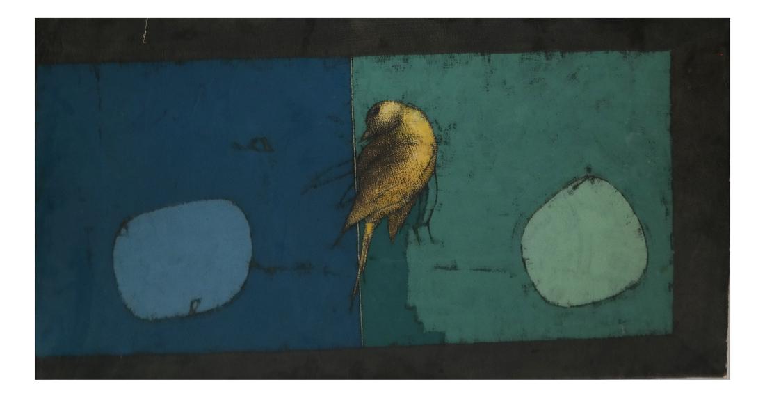 Israeli Modernist Painting, Bird and Forms (1 of 5)