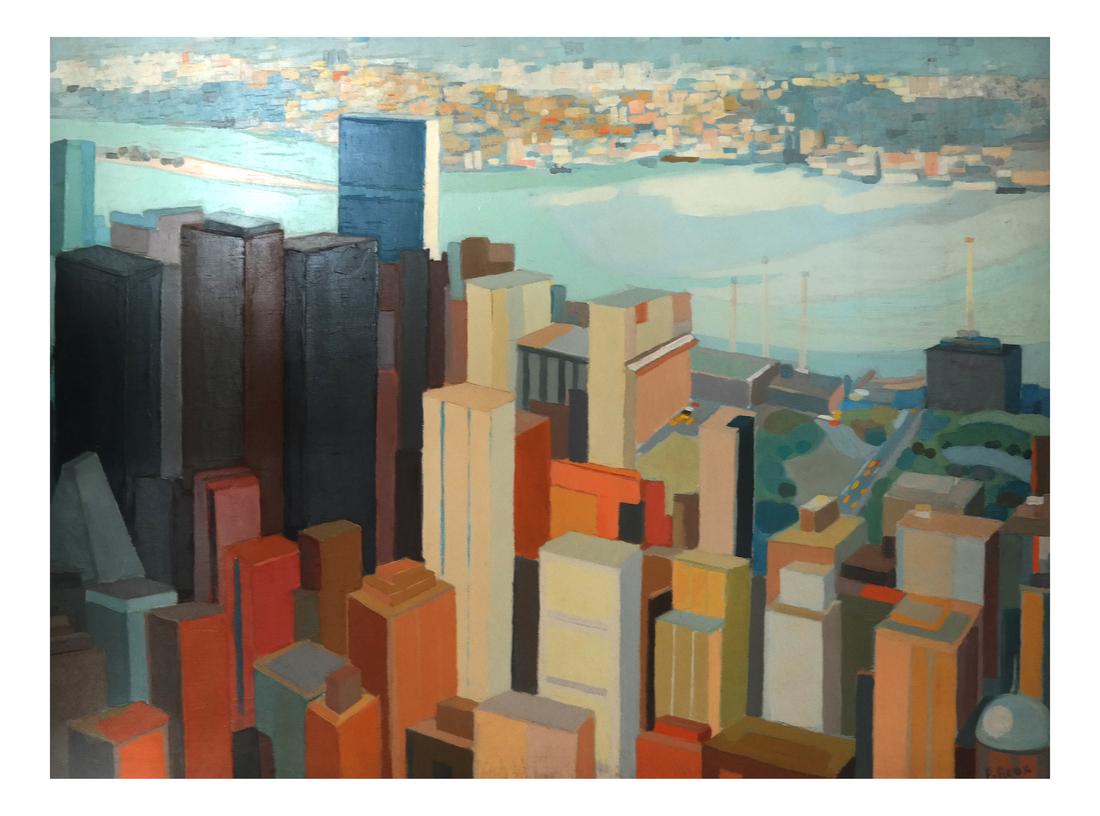 Pierre Roux, Manhattan Skyline Painting (1 of 5)