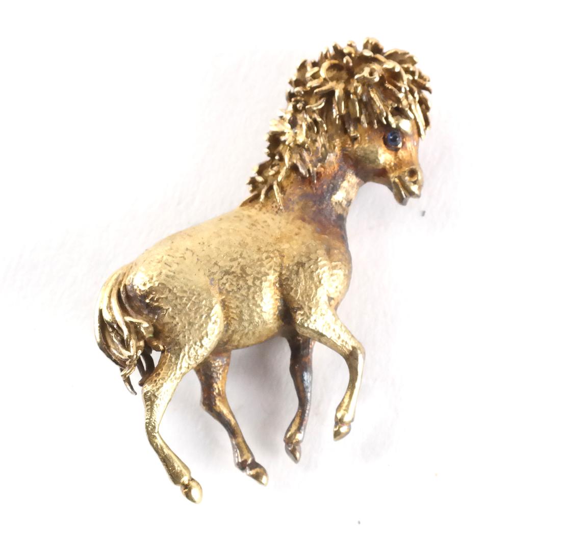 Italian 18k Pony Pin/Brooch (1 of 4)