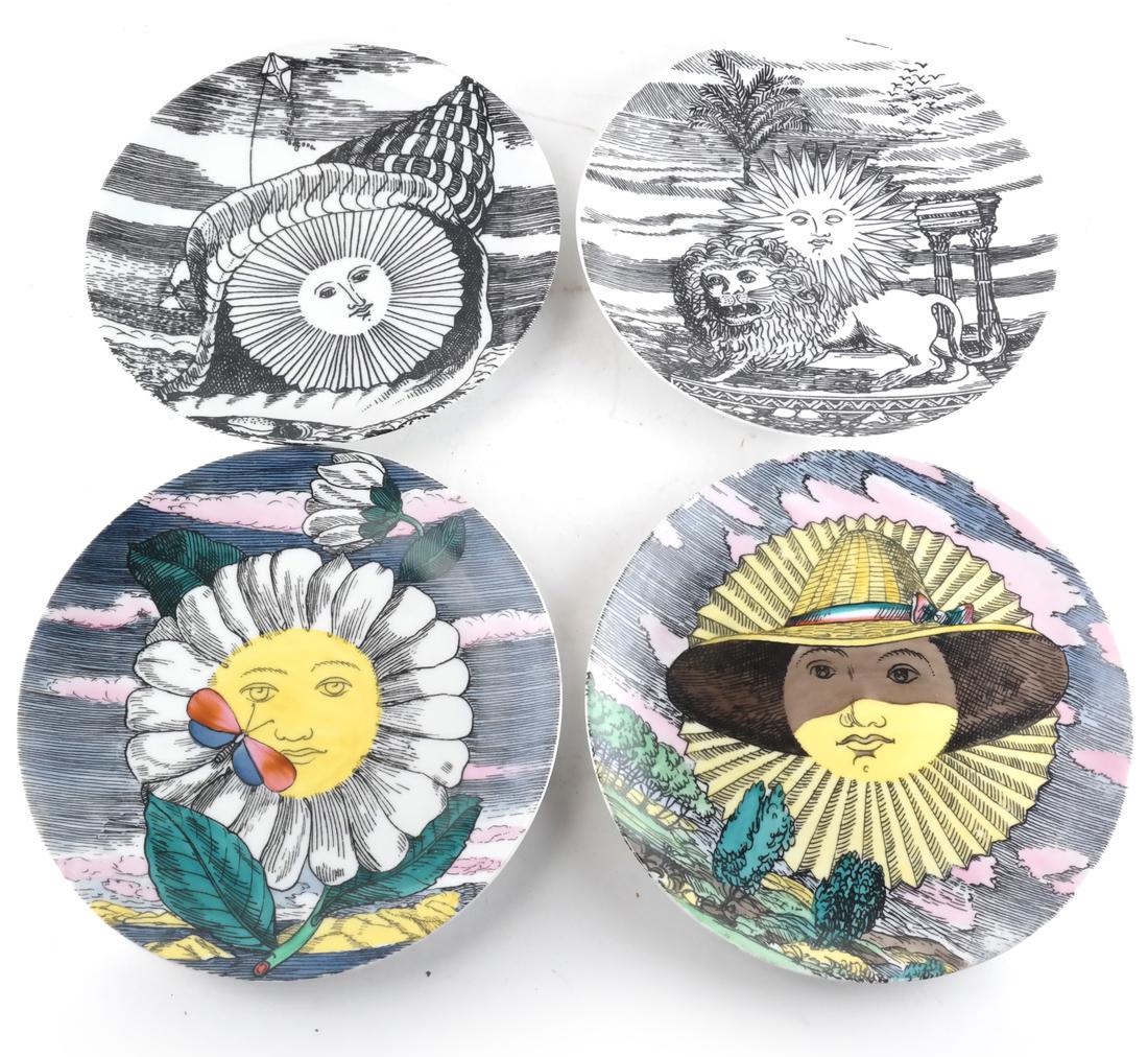 Set of 4 Italian Fornasetti Plates (1 of 6)